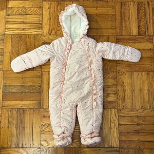 First Impressions Pink Starry Footie Snowsuit